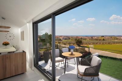 Poreč, okolica, Dvoetažni stan s 2 spavaće sobe i pogledom na more