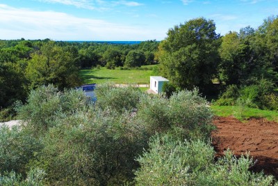 Poreč, okolica, Građevinsko zemljišče s pogledom na morje, 1 km od morja