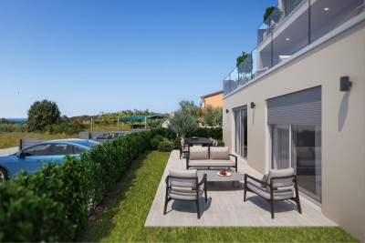 Poreč, Surroundings, Luxury Two-Story Apartment with 3 Bedrooms and Sea View, 7 km from the Sea