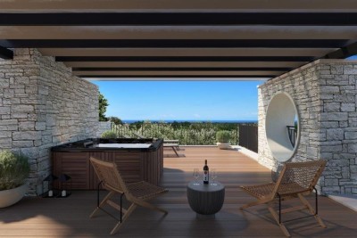 Poreč, okolica, Čudovita moderna vila s bazenom in pogledom na morje, 13 km od morja