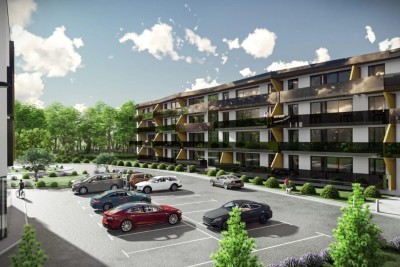 Poreč, širi centar, Stan na 1. katu zgrade modernog kompleksa, 800 m od mora