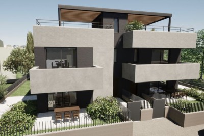 Poreč, Surrounding Area, Luxury Apartment on the 1st Floor with Rooftop Terrace and Sea View, 1500 m from the Sea