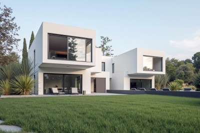 Poreč, okolica, Građevinsko zemljište s projektom za dvojni objekt, 12 km od mora