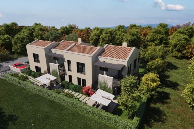 Poreč, okolica, Luksuzni stan na 1. katu s tri spavaće sobe i vrtom, 3 km od mora