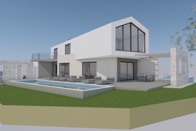 Poreč, okolica, Moderna vila s bazenom na mirnoj lokaciji, 16 km od mora