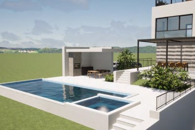 Poreč, okolica, Luksuzna vila s pogledom na morje, 8 km od morja