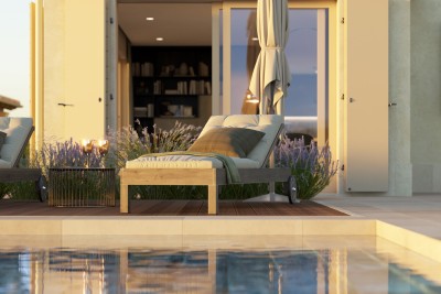 Grožnjan, okolí, nádherná vila s panoramatickým výhledem na moře a přírodu, 12 km od moře