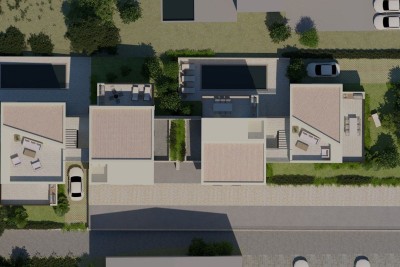 Poreč, okolí, stavební pozemek s stavebním povolením na 8 bytů, 3 km od moře