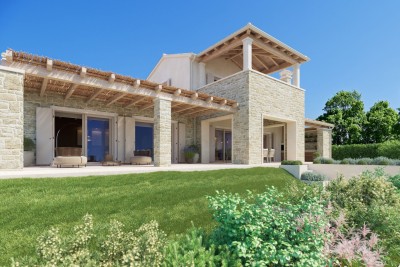 Grožnjan, okolica, Impozantna vila s liftom i panoramskim pogledom na more i prirodu