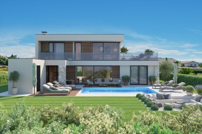 Poreč okolica, Luksusowy bliźniak z widokiem na morze, 10 km od morza