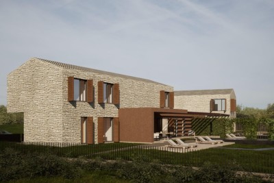 Poreč, Vižinada, okolica, Projekt za izgradnju 2 luksuzne vile, 12 km od mora