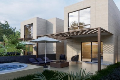 Poreč, okolí, Dům na konci řady se třemi ložnicemi a bazénem, 12 km od moře