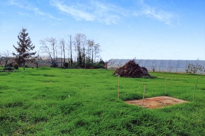 Poreč, okolí - Stavební pozemek na okraji zastavěné zóny s výhledem na moře