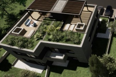 Poreč, Uža surroundings, Luxury apartment on the 1st floor with a rooftop terrace and sea view, 1500 m from the sea