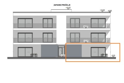 Poreč, okolica, Stan u prizemlju s vrtom i pogledom na more, 7 km od mora