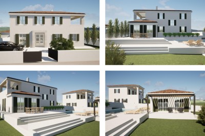 Poreč, okolí, Tři stavební pozemky v klidné lokalitě, 12 km od moře