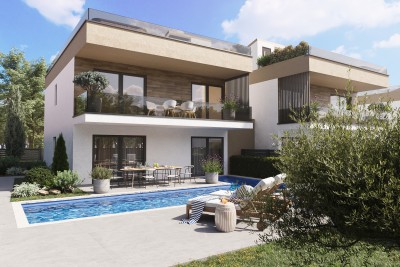 Novigrad, okolica, Moderna dvojna kuća s bazenom, 7 km od mora